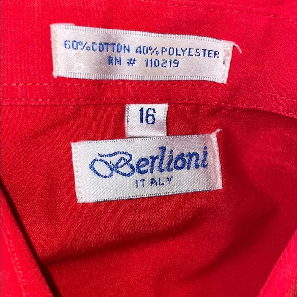 Red Button Down Shirt for Kids by Berlioni - Picture 3 of 5